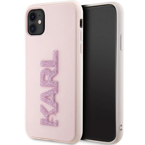 Buy Karl Lagerfeld KLHCN613DMBKCP Apple iPhone 11/XR pink hardcase 3D Rubber Glitter Logo - KLD1605 - {ean13} - Home Screen Store Europe