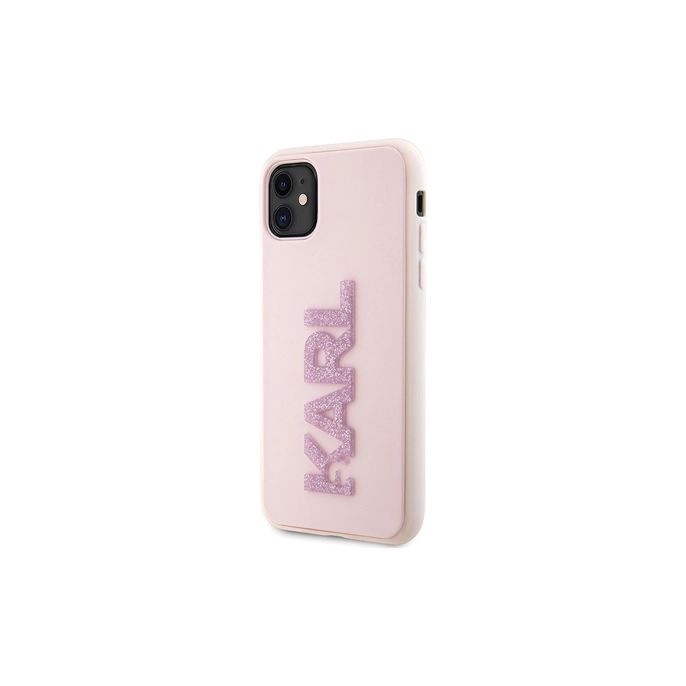 Etui Karl Lagerfeld KLHCN613DMBKCP Apple iPhone 11/XR różowy/pink hardcase 3D Rubber Glitter Logo
