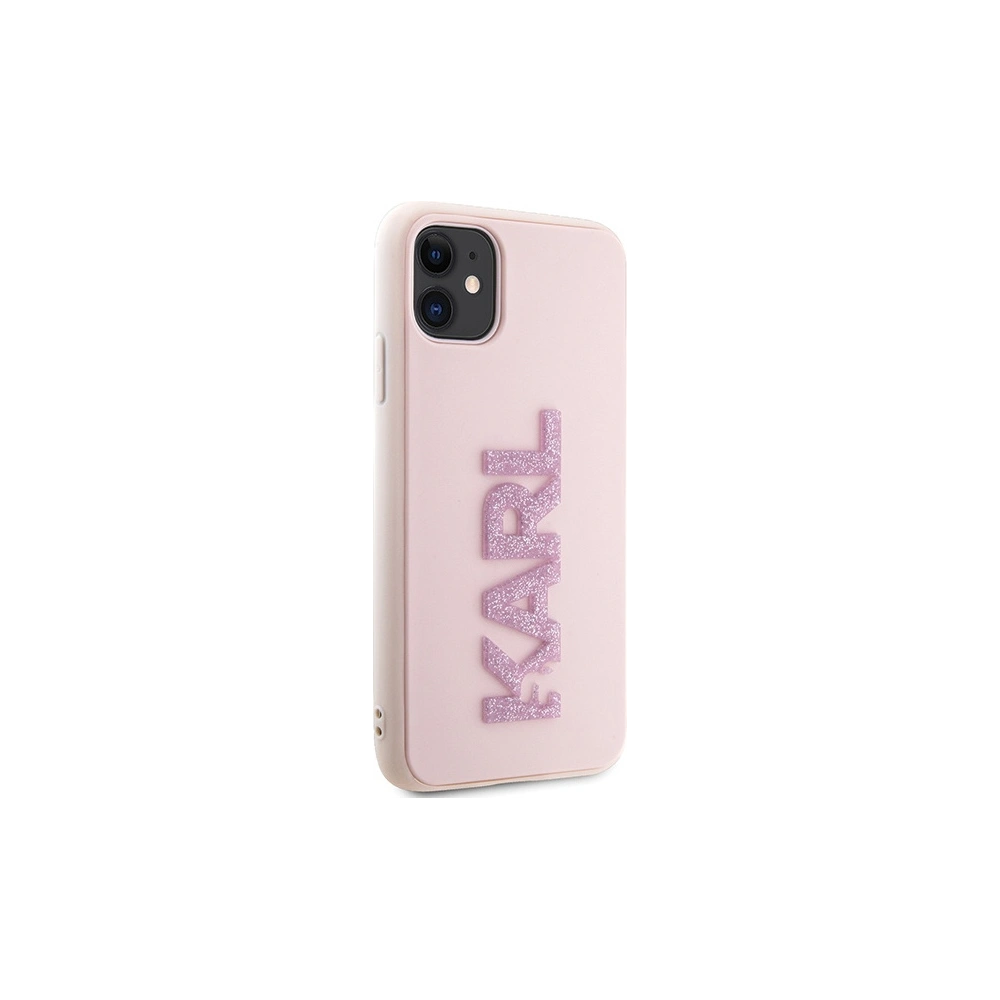 Etui Karl Lagerfeld KLHCN613DMBKCP Apple iPhone 11/XR różowy/pink hardcase 3D Rubber Glitter Logo