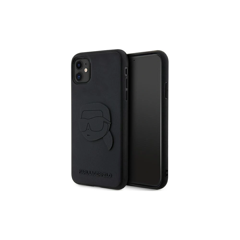 Etui Karl Lagerfeld KLHCN613DRKNK Apple iPhone 11/XR czarny/black hardcase Rubber Karl Head 3D
