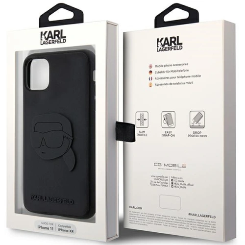 Kup Etui Karl Lagerfeld KLHCN613DRKNK Apple iPhone 11/XR fekete/black hardcase Rubber Karl Head 3D - KLD1606 - {ean13} - Sklep Home Screen