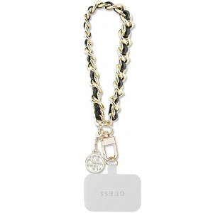 Pasek Guess GUOUCHSAMC4K Univerzální rukojeť černá/black Saffiano Chain 4G Charm