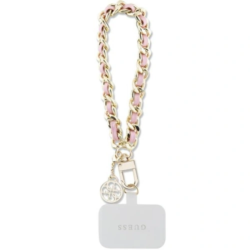 Kup Pasek Guess GUOUCHSAMC4P Univerzális Kézi Pánt rózsaszín/pink Saffiano Lánc 4G Charm - GUE2684 - {ean13} - Sklep Home Screen
