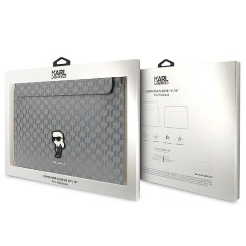 Kup Etui Karl Lagerfeld Sleeve KLCS14SAKHPKG 14 palců stříbrný/silver Saffiano Monogram Ikonik - KLD1610 - {ean13} - Sklep Home Screen