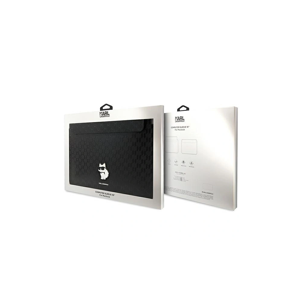 Etui Karl Lagerfeld Sleeve KLCS16SAKHPCK 16 cali czarny/black Saffiano Monogram Choupette