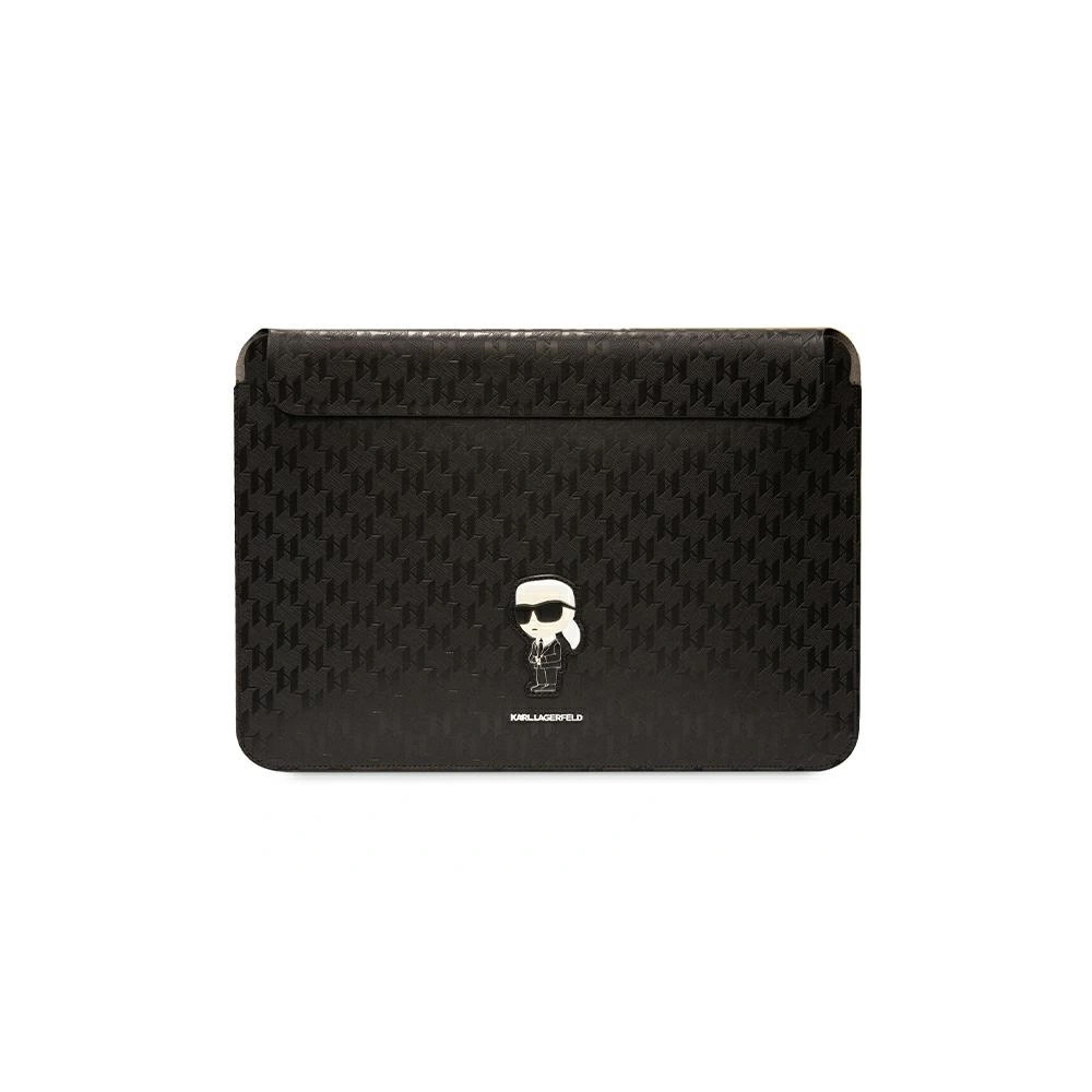 Etui Karl Lagerfeld Sleeve KLCS16SAKHPKK 16 cali czarny/black Saffiano Monogram Ikonik