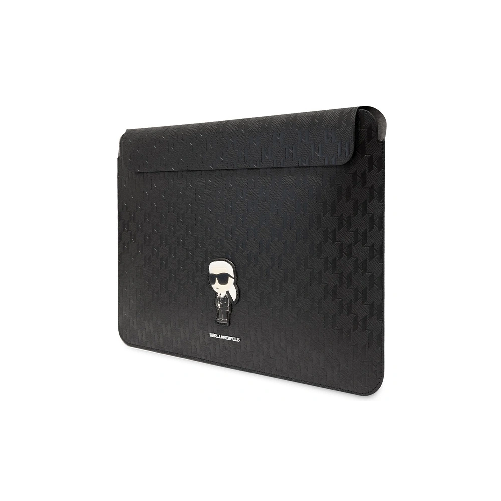 Etui Karl Lagerfeld Sleeve KLCS16SAKHPKK 16 cali czarny/black Saffiano Monogram Ikonik