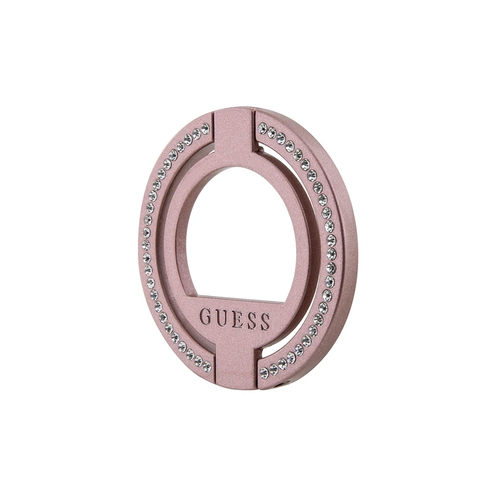Uchwyt na palec Guess MagSafe Ring Stand GUMRSALDGP różowy/pink Rhinestone