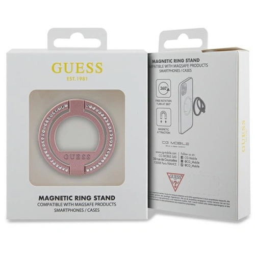 Kup Uchwyt na palec Guess MagSafe Ring Stand GUMRSALDGP růžový/pink Rhinestone - GUE2687 - {ean13} - Sklep Home Screen