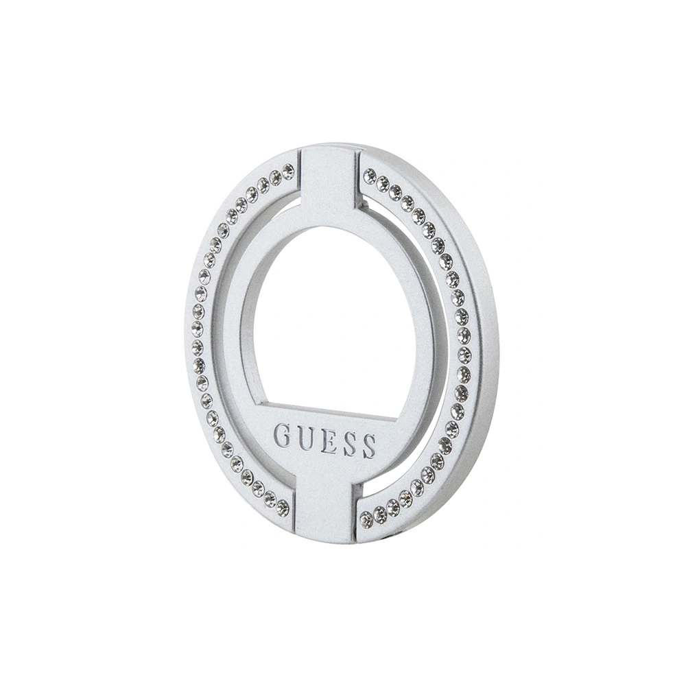 Uchwyt na palec Guess MagSafe Ring Stand GUMRSALDGS srebrny/silver Rhinestone