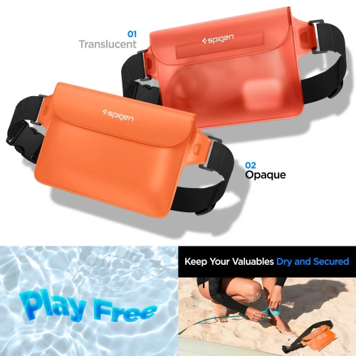 Kup Etui wodoszczelne Spigen A620 Universal Waterproof Waist Bag Sunset Orange [2 PACK] - SPN2923 - {ean13} - Sklep Home Screen