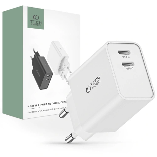 Kup Tech-Protect Netzwerk-Ladegerät C35W 2-Port Netzwerk-Ladegerät PD 35W Weiß - THP2185 - {ean13} - Sklep Home Screen