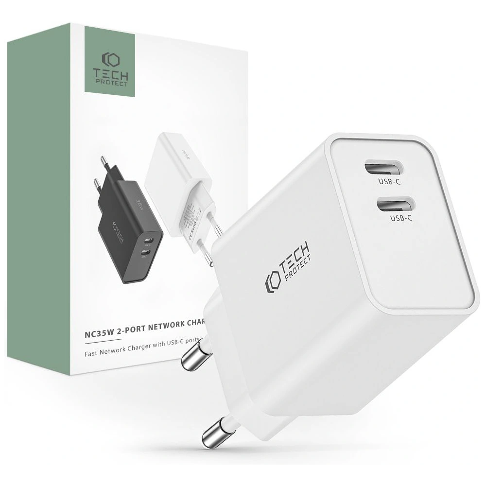 Ładowarka sieciowa Tech-Protect C35W 2-port Network Charger PD 35W White