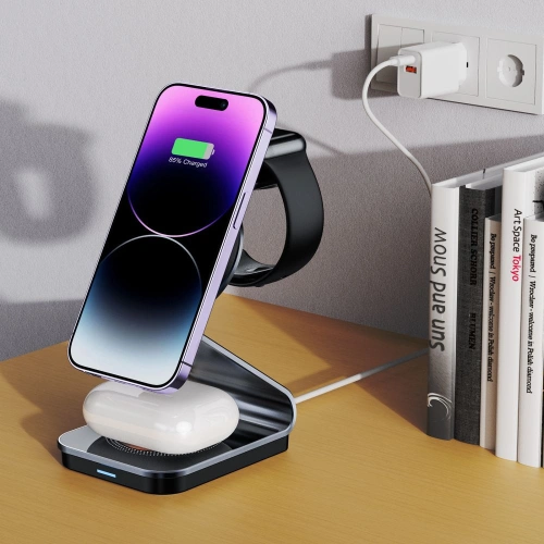 Kup Tech-Protect Încărcător wireless Qi15W-A29 3in1 Magnetic MagSafe Wireless Charger Negru - THP2187 - {ean13} - Sklep Home Screen