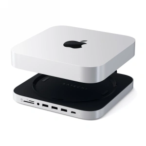 Buy Satechi Aluminum SSD Hub for Apple Mac Mini with USB-C, 3x USB-A, micro/SD card reader, jack - STH73 - {ean13} - Home Screen Store Europe