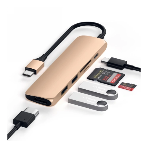 Kup Hub Satechi Adapter V2 mobil eszközök számára USB-C PD, 2x USB-A, 4K HDMI, micro SD kártyaolvasó - STH78 - {ean13} - Sklep Home Screen