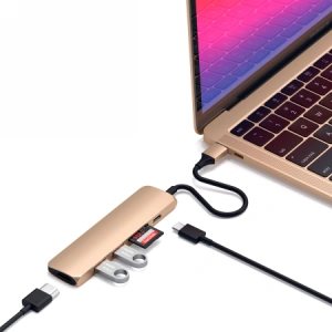 Buy Satechi Adapter V2 for mobile devices USB-C PD, 2x USB-A, 4K HDMI, micro SD card reader - STH78 - {ean13} - Home Screen Store Europe