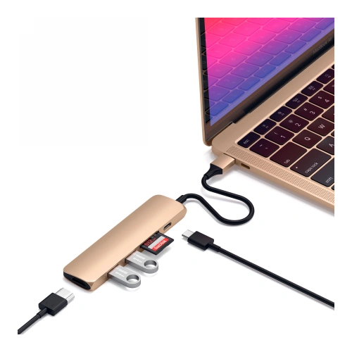 Kup Hub Satechi Adapter V2 mobil eszközök számára USB-C PD, 2x USB-A, 4K HDMI, micro SD kártyaolvasó - STH78 - {ean13} - Sklep Home Screen