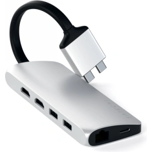 Kup Satechi Adapter Dual Multimedia Typ-C zu MacBook mit Dual USB-C, PD, 60W, 2x USB-A, 2x HDMI 4K - STH79 - {ean13} - Sklep Home Screen