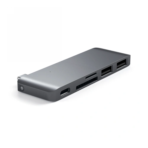 Kup Satechi Hub Typ-C USB-Pass-Through für mobile Geräte USB-C 60W, 2x USB-A, micro/SD-Kartenleser space gray - STH82 - {ean13} - Sklep Home Screen