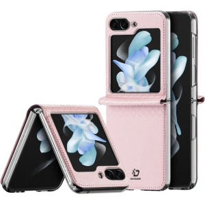 Kup Etui Samsung Galaxy Z Flip 5 5G kožené s klopnou peněženkový obal na zadní stranu Dux Ducis Bril růžové - DDS1798 - {ean13} - Sklep Home Screen
