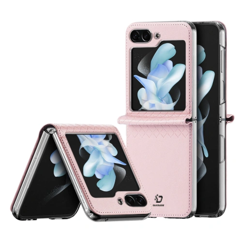 Kup Samsung Fall Galaxy Z Flip 5 5G Leder mit Klappe Brieftasche zurück Abdeckung Dux Ducis Bril rosa - DDS1798 - {ean13} - Sklep Home Screen