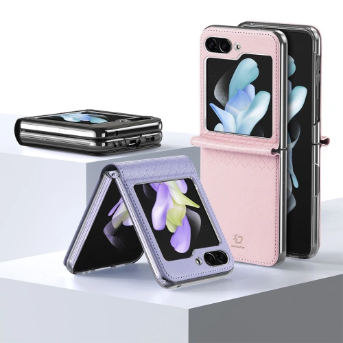Kup Etui Samsung Galaxy Z Flip 5 5G skórzane z klapką portfel pokrowiec na tył Dux Ducis Bril różowe - DDS1798 - {ean13} - Sklep Home Screen