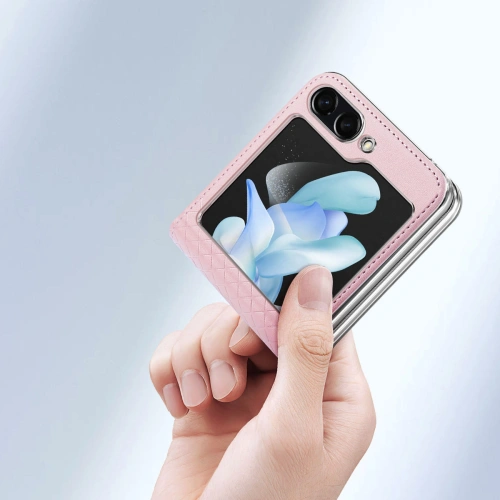 Kup Etui Samsung Galaxy Z Flip 5 5G kožené s klopnou peněženkový obal na zadní stranu Dux Ducis Bril růžové - DDS1798 - {ean13} - Sklep Home Screen