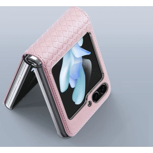 Kup Etui Samsung Galaxy Z Flip 5 5G kožené s klopnou peněženkový obal na zadní stranu Dux Ducis Bril růžové - DDS1798 - {ean13} - Sklep Home Screen
