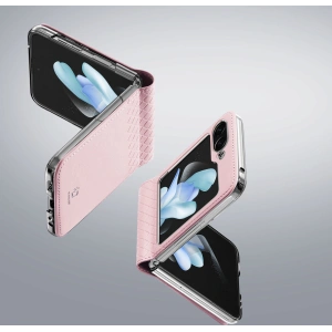 Kup Etui Samsung Galaxy Z Flip 5 5G kožené s klopnou peněženkový obal na zadní stranu Dux Ducis Bril růžové - DDS1798 - {ean13} - Sklep Home Screen