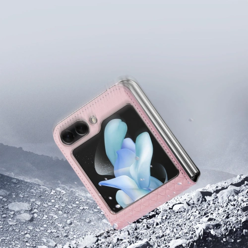 Kup Etui Samsung Galaxy Z Flip 5 5G kožené s klopnou peněženkový obal na zadní stranu Dux Ducis Bril růžové - DDS1798 - {ean13} - Sklep Home Screen