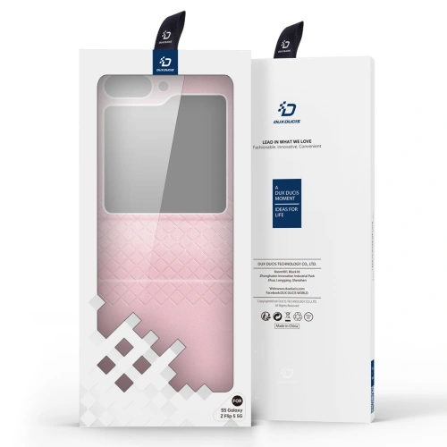 Kup Etui Samsung Galaxy Z Flip 5 5G kožené s klopnou peněženkový obal na zadní stranu Dux Ducis Bril růžové - DDS1798 - {ean13} - Sklep Home Screen