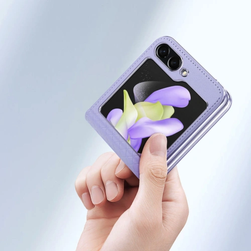 Kup Etui Samsung Galaxy Z Flip 5 5G kožené s klopou peněženka pouzdro na zadní stranu Dux Ducis Bril fialové - DDS1799 - {ean13} - Sklep Home Screen
