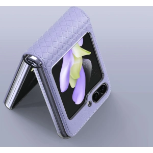 Kup Etui Samsung Galaxy Z Flip 5 5G skórzane z klapką portfel pokrowiec na tył Dux Ducis Bril fioletowe - DDS1799 - {ean13} - Sklep Home Screen