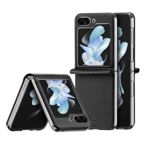 Kup Samsung Carcasă Galaxy Z Flip 5 5G piele cu clapetă portofel spate capac Dux Ducis Bril negru - DDS1800 - {ean13} - Sklep Home Screen