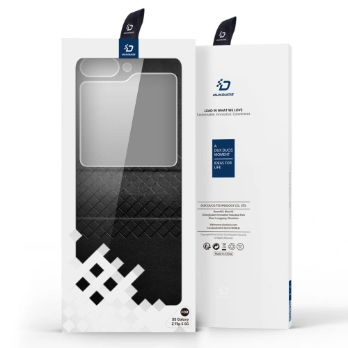 Kup Etui Samsung Galaxy Z Flip 5 5G skórzane z klapką portfel pokrowiec na tył Dux Ducis Bril czarne - DDS1800 - {ean13} - Sklep Home Screen