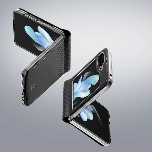 Kup Etui Samsung Galaxy Z Flip 5 5G skórzane z klapką portfel pokrowiec na tył Dux Ducis Bril czarne - DDS1800 - {ean13} - Sklep Home Screen