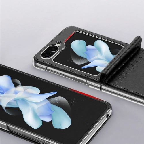 Kup Etui Samsung Galaxy Z Flip 5 5G skórzane z klapką portfel pokrowiec na tył Dux Ducis Bril czarne - DDS1800 - {ean13} - Sklep Home Screen