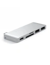 Satechi Hub Typ-C USB-Pass-Through für mobile Geräte USB-C 60W, 2x USB-A, micro/SD-Kartenleser silber