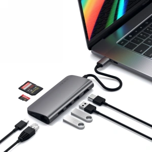Buy Satechi TYPE-C Multi-Port 4K Ethernet Adapter for mobile devices USB-C 60W, 3xUSB-A, 4K HDMI - STH85 - {ean13} - Home Screen Store Europe