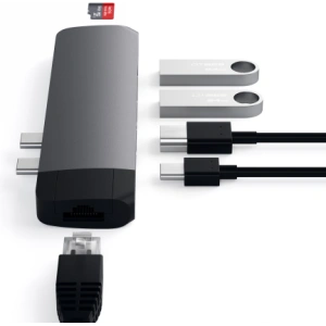 Kup Satechi Hub Typ-C Pro mit dualem USB-C für MacBook USB-C, PD, 87W, 2x USB-A, HDMI 4K, micro/SD-Kartenleser - STH87 - {ean13} - Sklep Home Screen