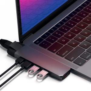Kup Satechi Hub Typ-C Pro mit dualem USB-C für MacBook USB-C, PD, 87W, 2x USB-A, HDMI 4K, micro/SD-Kartenleser - STH87 - {ean13} - Sklep Home Screen