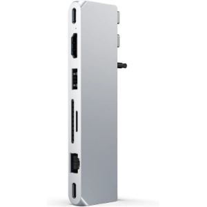 Hub Satechi Pro Max z podwójnym USB-C do MacBook 2x USB-C, USB-A, 4K HDMI, czytnik kart micro/SD, Ethernet
