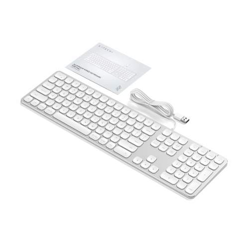 Kup Klávesnice Satechi hliníková drátová klávesnice s numerickou klávesnicí USB-A (stříbrná) - STH89 - {ean13} - Sklep Home Screen