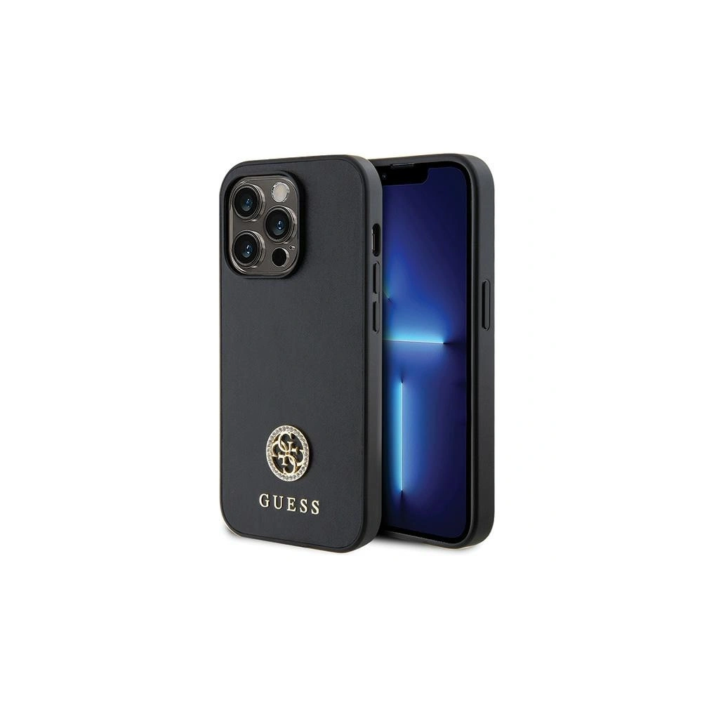 Etui Guess GUHCP14LPS4DGPK Apple iPhone 14 Pro czarny hardcase Strass Metal Logo