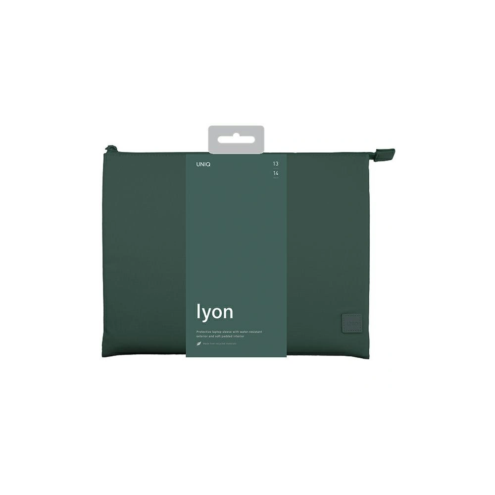 Etui UNIQ Lyon laptop Sleeve 14 cali Waterproof RPET zielony