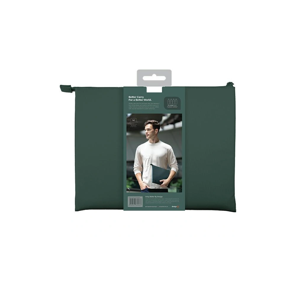 Etui UNIQ Lyon laptop Sleeve 14 cali Waterproof RPET zielony