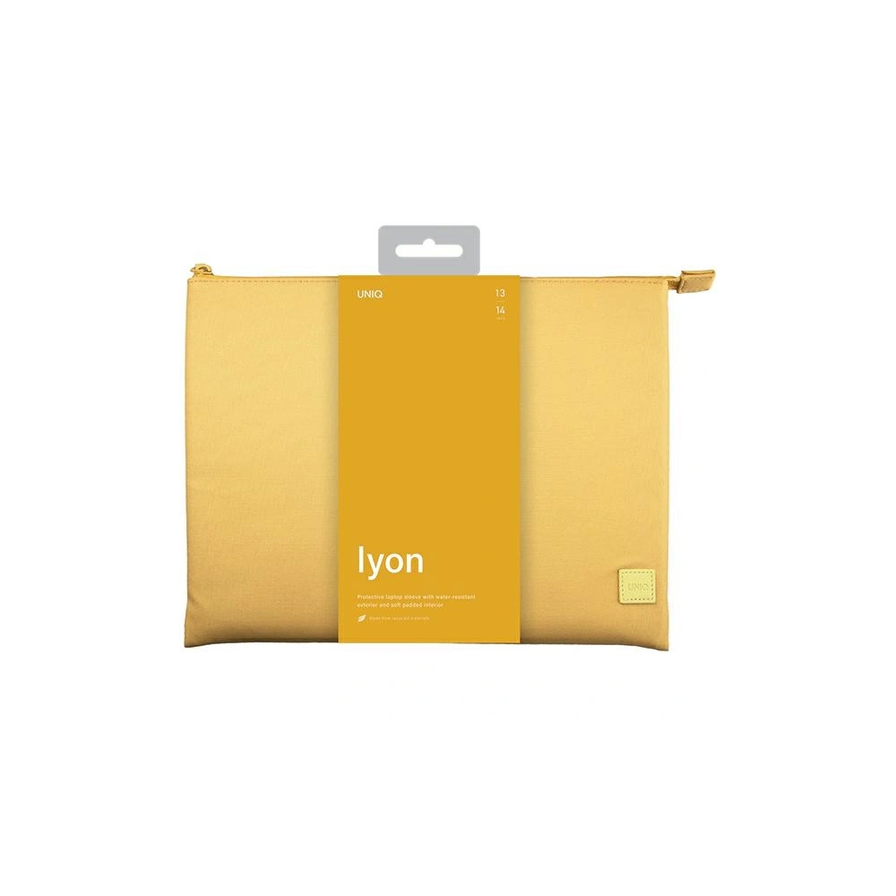 Etui UNIQ Lyon laptop Sleeve 14 cali Waterproof RPET żółty