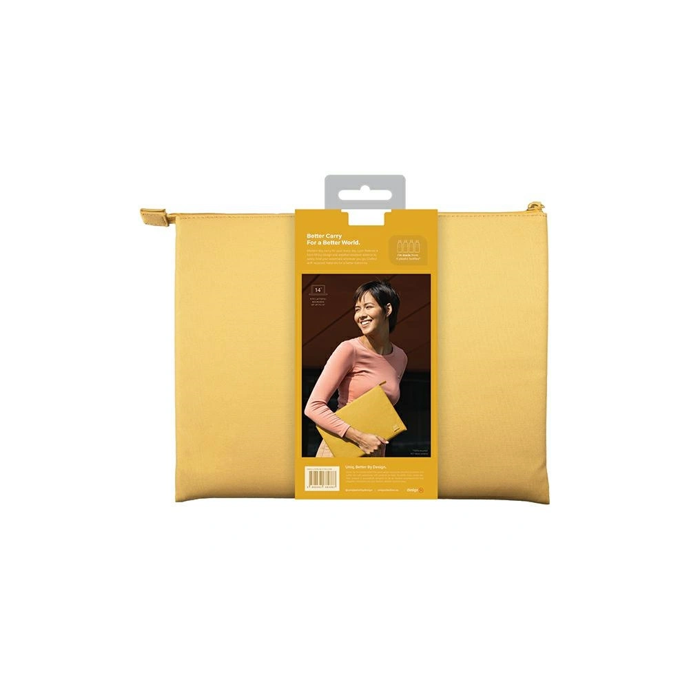 Etui UNIQ Lyon laptop Sleeve 14 cali Waterproof RPET żółty