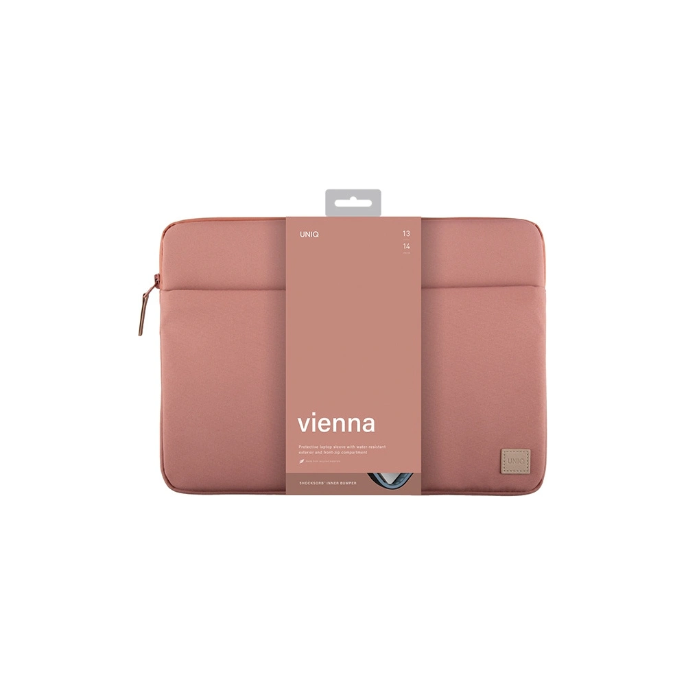 Etui UNIQ Vienna laptop Sleeve 14 cali Waterproof RPET różowy/peach pink